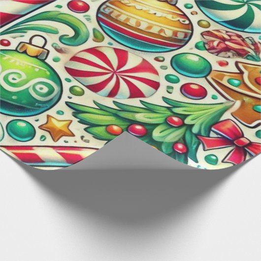 Feestelijke vakantie traktaties cadeaupapier (Hoek)