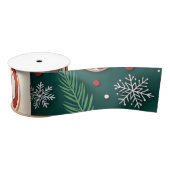 Feestelijke vakantie typografie patronen voor Wrap Satijnen Lint (Spoel)