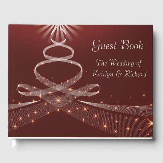 Feestelijke vakantie winter bruiloft gastenboek (Voorkant)