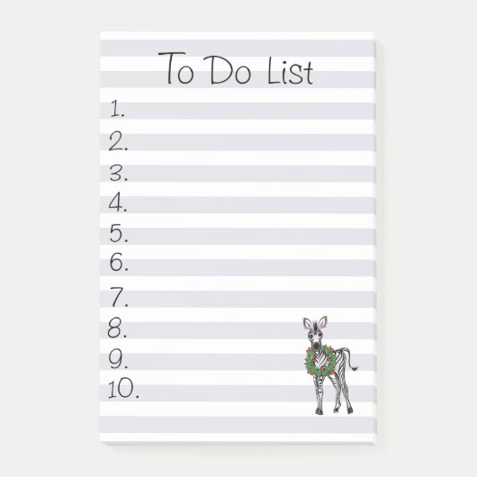 Feestelijke Vakantie Zebra Illustratie, Vakantie Z Post-it® Notes (Voorkant)