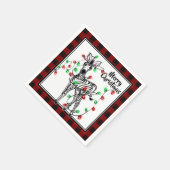 Feestelijke Vakantie Zebra rood zwart geruite lamp Servet (Hoek)