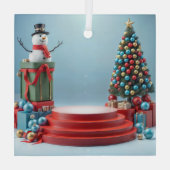 feestelijke vakantiefase glas ornament (Achterkant)