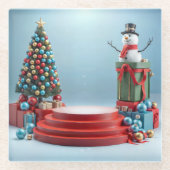 feestelijke vakantiefase glazen onderzetter (Voorkant)