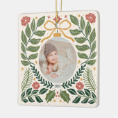 Feestelijke vakantiefoto keramisch Ornament (Links)