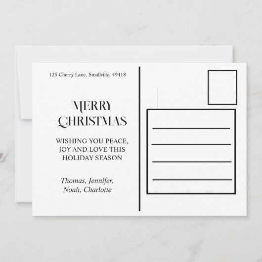 Feestelijke vakantiegiraffe | rode groene Kerstlic Kaart (Achterkant)