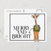 Feestelijke vakantiegraf | rode groene borstkreep briefkaart (Voorkant / Achterkant)