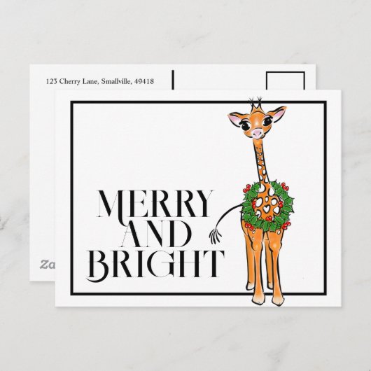 Feestelijke vakantiegraf | rode groene borstkreep briefkaart (Voorkant / Achterkant)