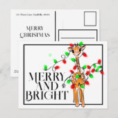 Feestelijke vakantiegraf | rode groene kerstlichte briefkaart (Voorkant / Achterkant)