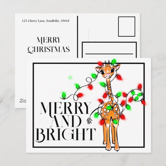 Feestelijke vakantiegraf | rode groene kerstlichte briefkaart (Voorkant / Achterkant)