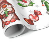 Feestelijke vakantiekabouters zilveren sterren inp cadeaupapier (Rol Hoek)