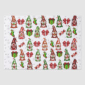 Feestelijke vakantiekabouters Zilveren Sterren Wee Tissuepapier (Voorkant)