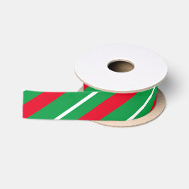 Feestelijke vakantiestrepen rood wit groen satijnen lint