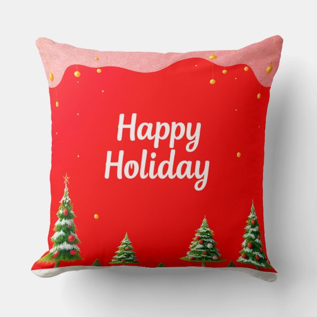 Feestelijke vakantieviering met kerstbomen kussen (Voorkant)