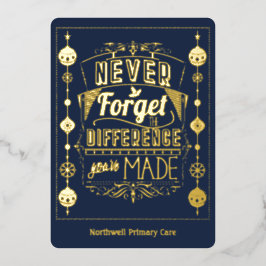 Feestelijke Vakantiewerkneemerstaf Waardering Folie Feestdagenkaart