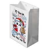 Feestelijke vakantiezak met Schattigee geest Medium Cadeauzakje (Achterkant Gekanteld)