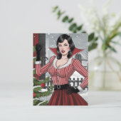 Feestelijke Vampire Lady Christmas Briefkaart (Staand voorkant)