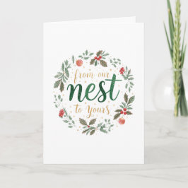 Feestelijke 'Van onze nest naar de jouwe' Kerst Kaart