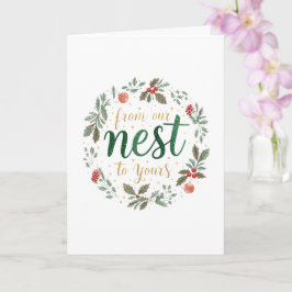 Feestelijke 'Van onze nest naar de jouwe' Kerst Kaart
