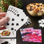Feestelijke variatie roze pokerkaarten (Insitu)