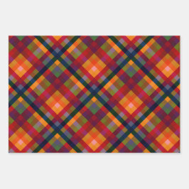 Feestelijke veelkleurige retro gespeelde verjaarda inpakpapier vel