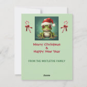 feestelijke vennenbewoner | Schattigee boomkikker  Feestdagenkaart (Achterkant)