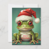 feestelijke vennenbewoner | Schattigee boomkikker  Feestdagenkaart (Voorkant)