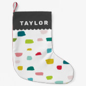 FEESTELIJKE VERF DABS kleurrijke leuke vet helder  Kleine Kerstsok (Voorkant)