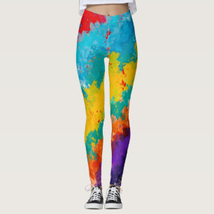 Feestelijke verf kleur spat kleurrijke spatten leggings