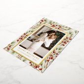 Feestelijke vergulde Border Foto Kerstmis Kaart (Gedraaid)