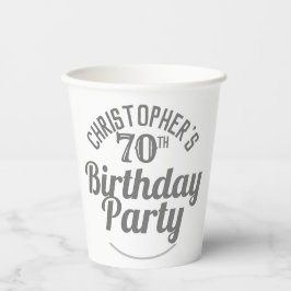 Feestelijke verjaardag 70ste verjaardag papieren b bekers