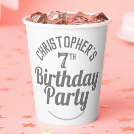 Feestelijke verjaardag 7e verjaardag papieren beke bekers