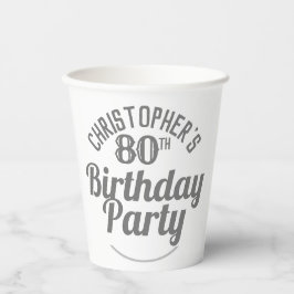 Feestelijke verjaardag 80ste verjaardag papieren b bekers