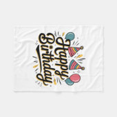 Feestelijke Verjaardag Fleece Deken (Voorkant (Horizontaal))