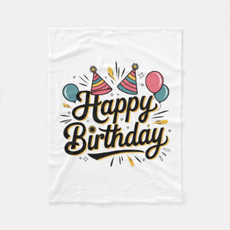 Feestelijke Verjaardag Fleece Deken