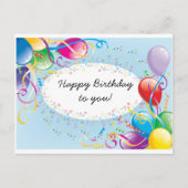 Feestelijke Verjaardag Groeten Briefkaart (Voorkant)