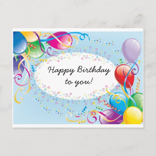 Feestelijke Verjaardag Groeten Briefkaart (Voorkant)