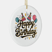 Feestelijke Verjaardag Keramisch Ornament (Rechts)