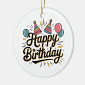 Feestelijke Verjaardag Keramisch Ornament (Links)