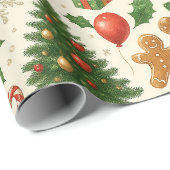 Feestelijke verjaardag Kerstmis Cadeaupapier (Rol Hoek)