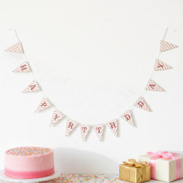 Feestelijke Verjaardag Meisjes Roze Vlaggetjes
