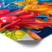 Feestelijke verjaardag met ballonnen poster (Hoek)