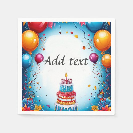 Feestelijke verjaardag met ballonnen servet (Voorkant)