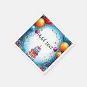 Feestelijke verjaardag met ballonnen servet (Hoek)