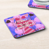 Feestelijke Verjaardag Ontwerp: Vandaag is mijn ve Bier Onderzetter (Linkerzijde)