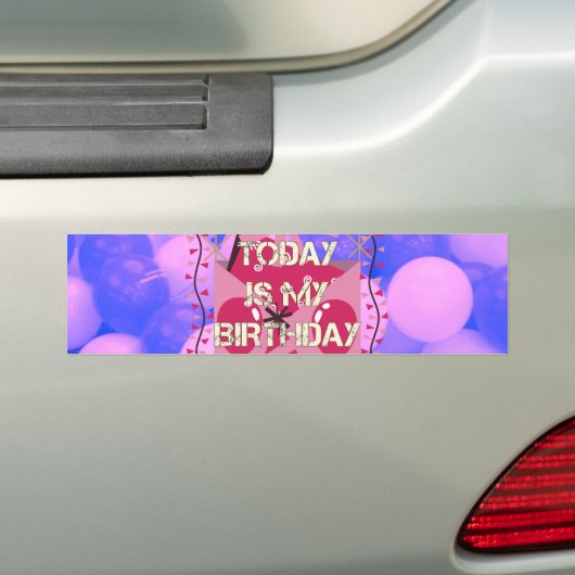 Feestelijke Verjaardag Ontwerp: Vandaag is mijn ve Bumpersticker (Op auto)