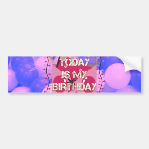 Feestelijke Verjaardag Ontwerp: Vandaag is mijn ve Bumpersticker