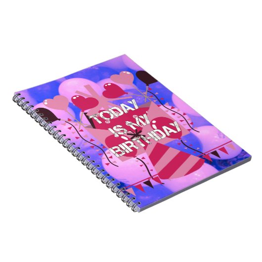 Feestelijke Verjaardag Ontwerp: Vandaag is mijn ve Notitieboek (Rechterzijde)