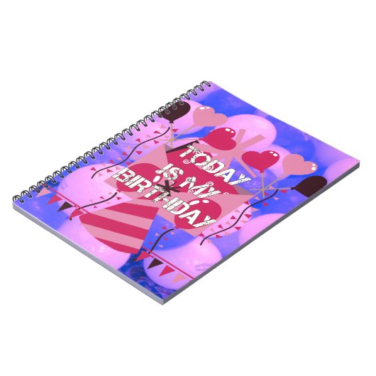 Feestelijke Verjaardag Ontwerp: Vandaag is mijn ve Notitieboek (Linkerzijde)