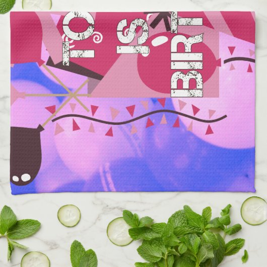 Feestelijke Verjaardag Ontwerp: Vandaag is mijn ve Theedoek (Gevouwen)