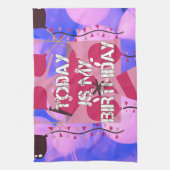 Feestelijke Verjaardag Ontwerp: Vandaag is mijn ve Theedoek (Verticaal)